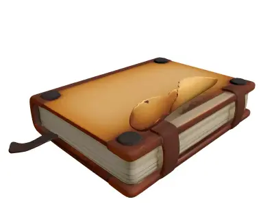 Vintage Leather Journal with Strap Low-poly 3D model