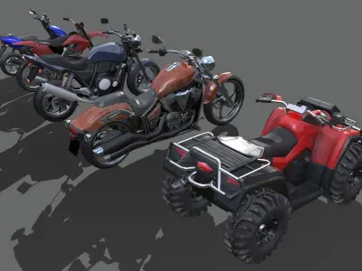 Motorbikes Pack Low-poly 3D model