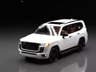 Luxury Full Size SUV 3D Model Rigged Interior Exterior Low-poly 3D model