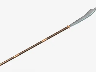 Japanese Spear Naginata Yari 4 colors 3D model