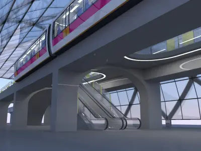 Monorail stations 2023 collection III 3D Model Pack purchase