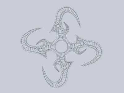 Shuriken Low-poly 3D model
