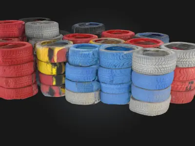 Tire Rainbow  Upcycled Joy for Playgrounds and Gardens 3D model