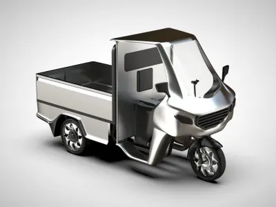 CARGO THREE WHEELS MOTORCYCLE ACTUAL DIMENSION 3D model