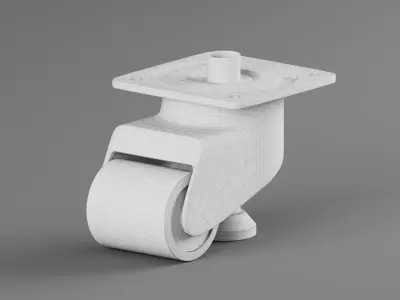 Industrial Caster Wheel with Brake Heavy Duty Equipment Roller 3D model