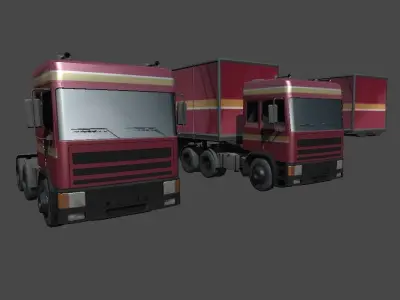 Single Truck Low-poly 3D model