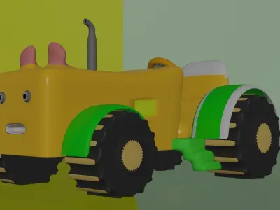 Cartoon Tractor  3D model by anuragyadav