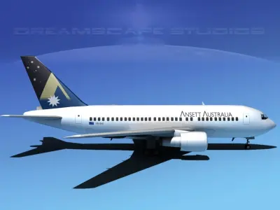 Boeing 767-100 Ansett 3D model