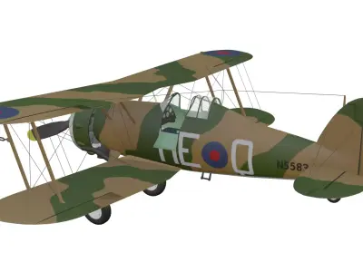 Gloster Gladiator Low-poly 3D model purchase