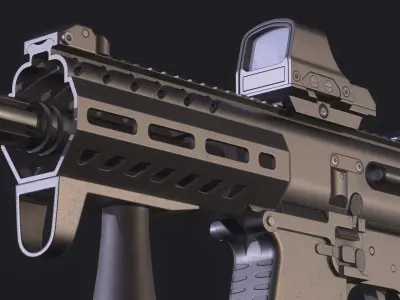MPX SMG model Low-poly 3D model