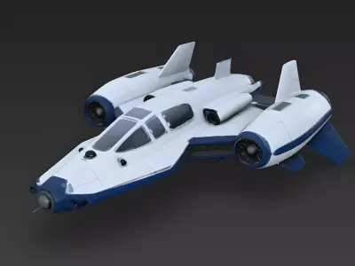 Sci-Fi Sleek Interceptor Starfighter Vehicle 3d model Low-poly 3D model
