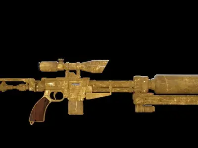 Scifi Gun Low-poly 3D model