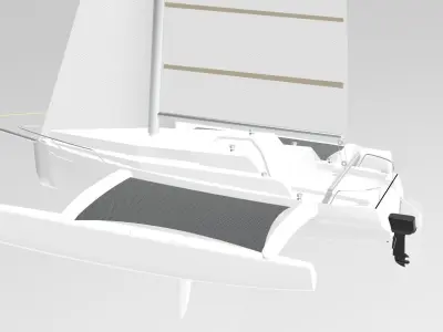 Trimaran Sailing Boat  3D model