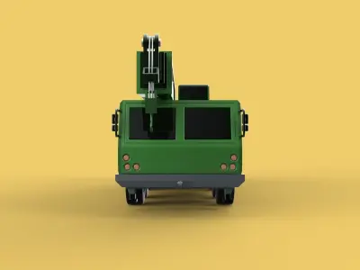 MILITARY RECOVERY ARMORED RESCUE CRANE WRECKER TRUCK VEHICLE WAR 3D model