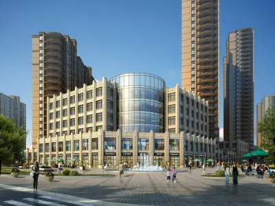 3Dmax fashion city commercial square building 216 3D model