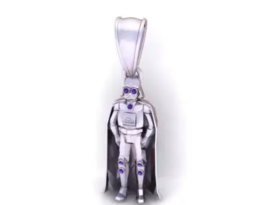 Galactic Droid Pendant  Gemstone Accent 3D  3D print model