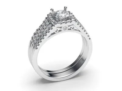 solitaire with ring sizes  8 part S89 3D print model