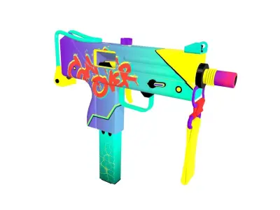 Mac-10  gun Low-poly 3D model