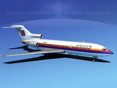 Boeing 727-100 United Airlines 3 3D model