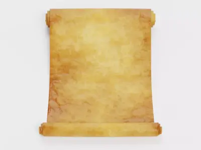 Scroll V2 - Aged Parchment Sheet Low-poly 3D model