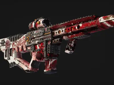 M4-HM Sniper Rifle  Dead Snow Low-poly 3D model
