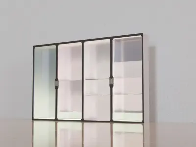 4 Diffrent Store Refrigerators Low-poly 3D model