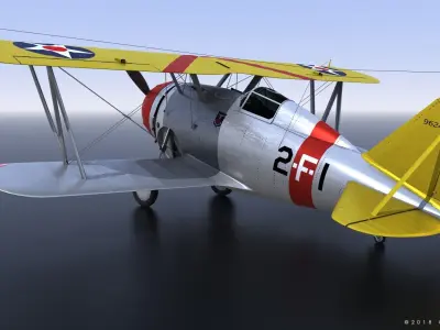 F2F-1 USS Lexington CV-2 1935-36 Low-poly 3D model