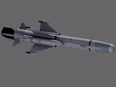 Otomat Mk 2 Block IV anti-ship missile 3D model