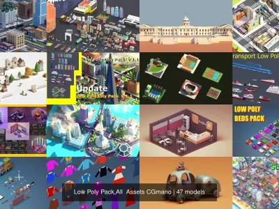 Low Poly Pack All  Assets CGmano