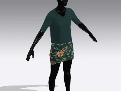 Woman Cloth Dress Low-poly 3D model