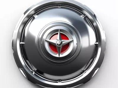 Vintage Chrome Car Hubcap Wheel 3D model