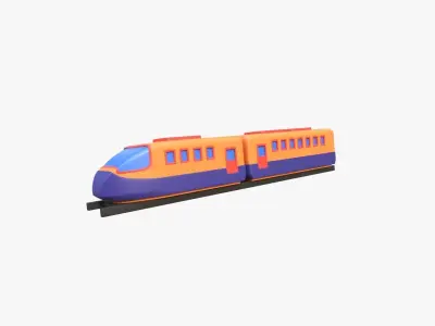 High Speed Train 3D Illustration 3D model