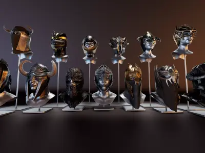 Viking Helmets Low-poly 3D model purchase