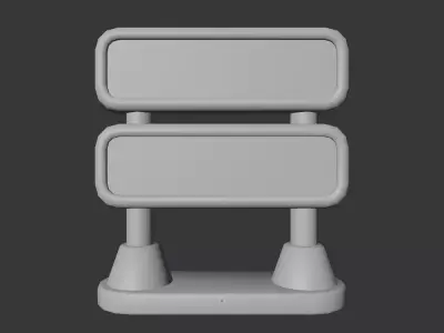 Low Poly Digital Billboard 3D model