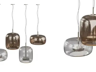 Glass Pendant Light Set 01 Free 3D model