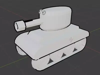 Tank with animation Low-poly 3D model