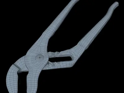 Wrench Low Poly old pliers Low-poly 3D model