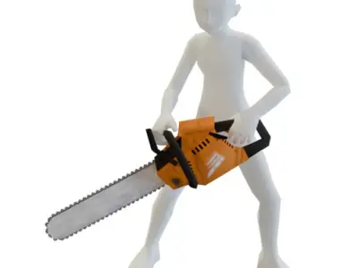 chainsaw Low-poly 3D model purchase
