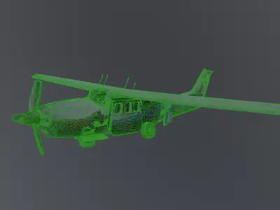 destroyed airplane 3D model