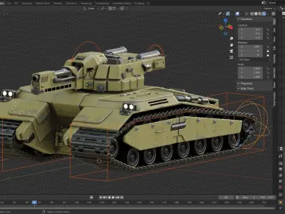 Atompunk Assault Tank -Thunderer Low-poly 3D model