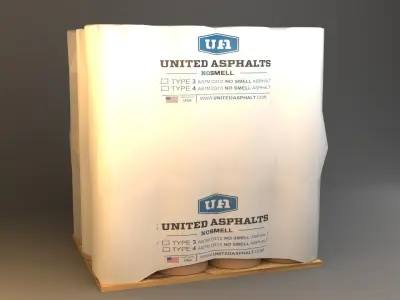 Barrels on pallet with wrap  3D model