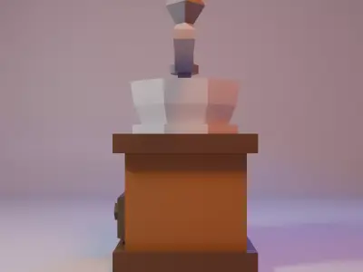 Low Poly Stylized Manual Coffee Grinder Low-poly 3D model