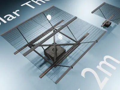 Linear Fresnel Solar Thermal Collector Green Energy Power 3D model