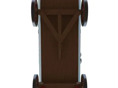 Painted Cart Low-poly 3D model