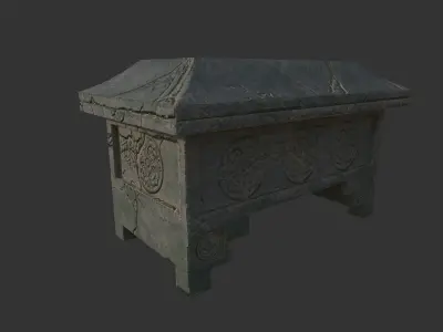 Old Stone Chest Low-poly 3D model