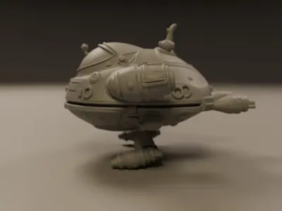 spaceship 3D print model from CGTrader