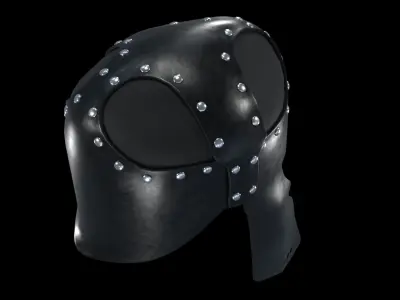 Leather Greek or Spartan Helmet Low-poly 3D model