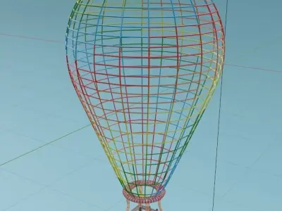 Low Poly Hot Air Balloon Low-poly 3D model buy