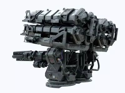scifi Machine Gun  Low-poly 3D model