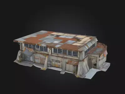 Warehouse Patchwork  Industrial Charm with Makeshift Repairs 3D model